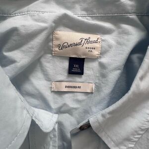 Universal Thread Pale Blue Collared Oversized Shirt XXL new